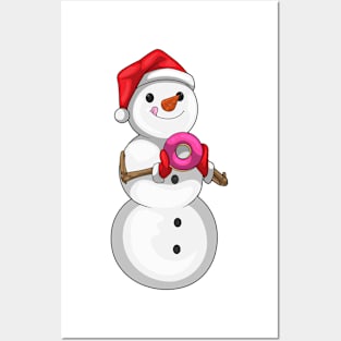 Snowman Christmas Donut Posters and Art